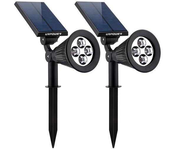 URPOWER Solar Lights, 2-in-1 Waterproof 4 LED Solar Spotlight